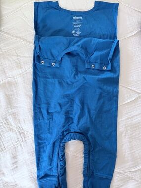 tabeeze Organic Toddler Romper in Blue